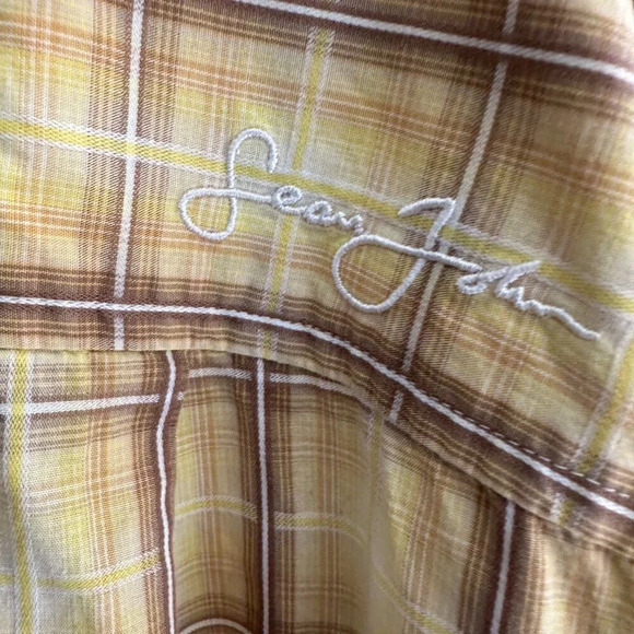 Sean John Yellow Button Down Shirt Size XXXL - Picture 8 of 9